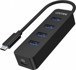 Aktív USB‑C hub UNITEK 4× USB‑A 3.1‑gyel, 10 W