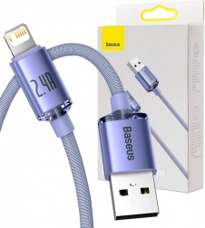 Baseus Crystal Shine USB–Lightning kábel 2,4 A 1,2 m – Lila