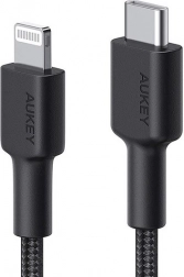 Nylon Lightning–USB‑C kábel, fekete, 2 m