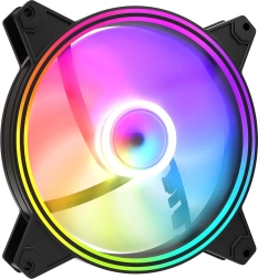 Csendes fekete ARGB ventilátor 140 mm fordított lapátokkal
