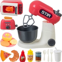 Gyermek konyhai készlet 26 db ISO Trade – mixer, kenyérpirító és mikrohullámú sütő kiegészítőkkel