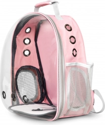 Hátizsákos szállítóbox macskáknak és kistestű kutyáknak átlátszó előlappal