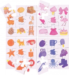 Bigjigs Toys fa didaktikai puzzle Színek 4 az 1-ben