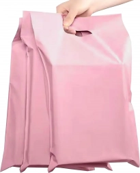 Rózsaszín futártasakok füllel 500 × 600 + 70 mm, 50 db
