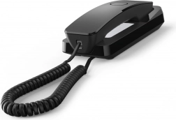 Gigaset Desk 200 fekete – kompakt vezetékes telefon asztalra és falra