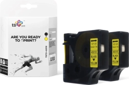 TB Print szalag DYMO-hoz, fekete nyomat sárga alapon, 12 mm, 2 db