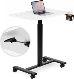 Mobil, magasságában állítható asztal 70 × 48 cm italtartóval modernhome
