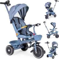 Gyermek 2 az 1-ben tricikli forgatható üléssel és összecsukható napellenzővel, kék ECOTOYS