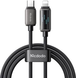 Töltőkábel Mcdodo USB-C és Lightning csatlakozóval és LED kijelzővel