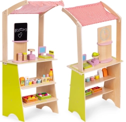 Fa gyerek piaci stand terminállal és mérleggel, ECOTOYS, 20 darab