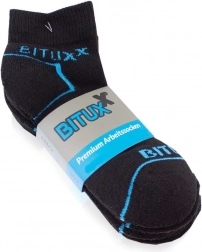 Munkára és sporthoz való 3/4-es zokni, fekete, 12 páros szett (méret 39–50)