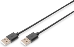 USB 2.0 összekötő kábel USB‑A – USB‑A, fekete, 1 m