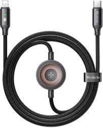 Mcdodo 2 az 1-ben USB‑C–Lightning kábel és Apple Watch töltő, 36 W, 1,5 m