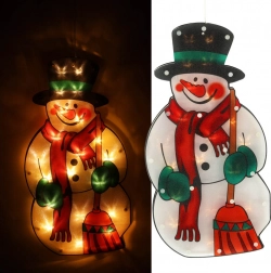 LED függesztett karácsonyi ablakdekoráció – fenyőfa 45 cm – Hóember