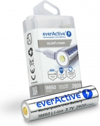 Tölthető 18650-es akkumulátor 3,7 V Li-ion 2600 mAh micro USB-vel EVERACTIVE