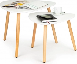 2 db-os skandináv fehér dohányzóasztal készlet