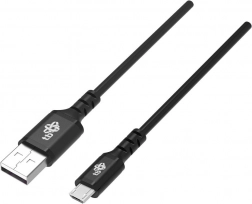 USB kábel TB 1m szilikon fekete gyors töltéssel