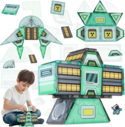 Mágneses építőkészlet űrállomás STEM, 108 darab