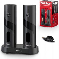 Elektromos só- és borsőrlő készlet, USB‑C újratöltés, 2 db állítható szemcsemérettel és fénnyel