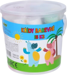 Színes járdakréták vödörben, 15 db