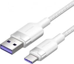 Vention USB-A–USB-C kábel 1 m, 100 W, 6 A, fehér