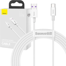 Baseus Superior USB–USB‑C kábel 66 W, 2 m, fehér