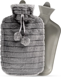Termofor plüss szürke huzattal, 2 l