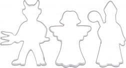 Rozsdamentes acél sütikiszúró készlet: angyal, ördög és Szent Miklós – 3 db