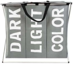 Háromrekeszes szennyestartó összecsukható vázzal