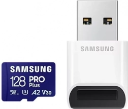 SAMSUNG PRO Plus microSD memóriakártya 128 GB + USB kártyaolvasó