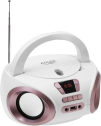 Hordozható boombox CD-vel és MP3-mal Adler AD 1181 fehér réz színű