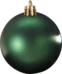 Karácsonyi gömbdíszek, sötétzöld, 24 darab