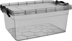 5 l-es szürke fedelű élelmiszertároló műanyag doboz