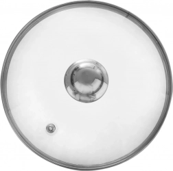 22 cm-es üvegfedő rozsdamentes acél peremmel