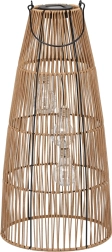 Napelemes kerti rattan lámpás 55 cm, barna