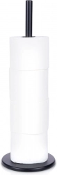 fekete rozsdamentes acél WC‑papírtartó állvány 47 cm