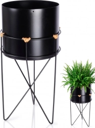 Fém növénytartó állvánnyal, fekete 17 × 31,5 cm