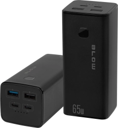 Powerbank 20000 mAh PD 65 W és QC 3.0 támogatással, fekete