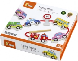 Viga fa fűzős járműves Montessori készlet