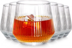 6 darabos, 350 ml bordázott üvegpohár készlet