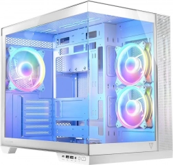 Fehér számítógépház Volcano Panorama APEX ARGB 3F MIDI