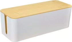 Kábelrendező fehér és barna dizájnnal