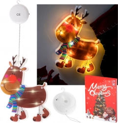 Ablakra akasztható LED dekoráció – tapadókorongos rénszarvas