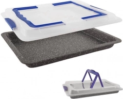 gránit bevonatú tepsi fedővel 43 × 29 × 7 cm