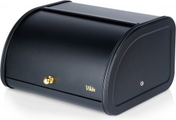 Fekete fém kenyértartó 30 × 26,5 × 17 cm