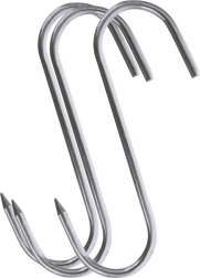 S alakú füstölőkampók 13,5 × 9 cm, 3 db