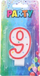 Parti gyertya Szám 9 Piros