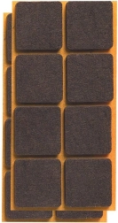 Öntapadó filc bútorcsúszka 25 × 25 mm, barna (16 db)