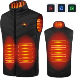USB-s uniszex fűtött mellény, 2XL méret