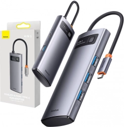 BASEUS Metal Gleam 4 az 1-ben USB‑C elosztó – 4× USB 3.0